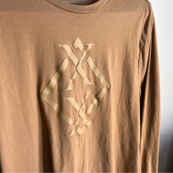 Express Men’s Tan Long Sleeve Shirt Casual Express Logo size XL - Picture 3 of 8